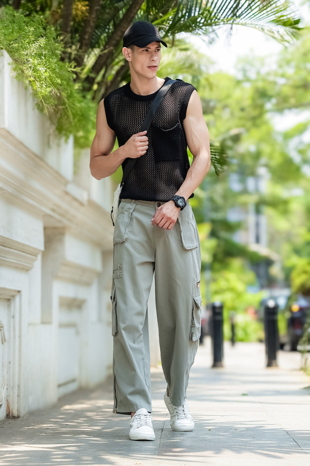 Mint Green Dyed Cargo Pants