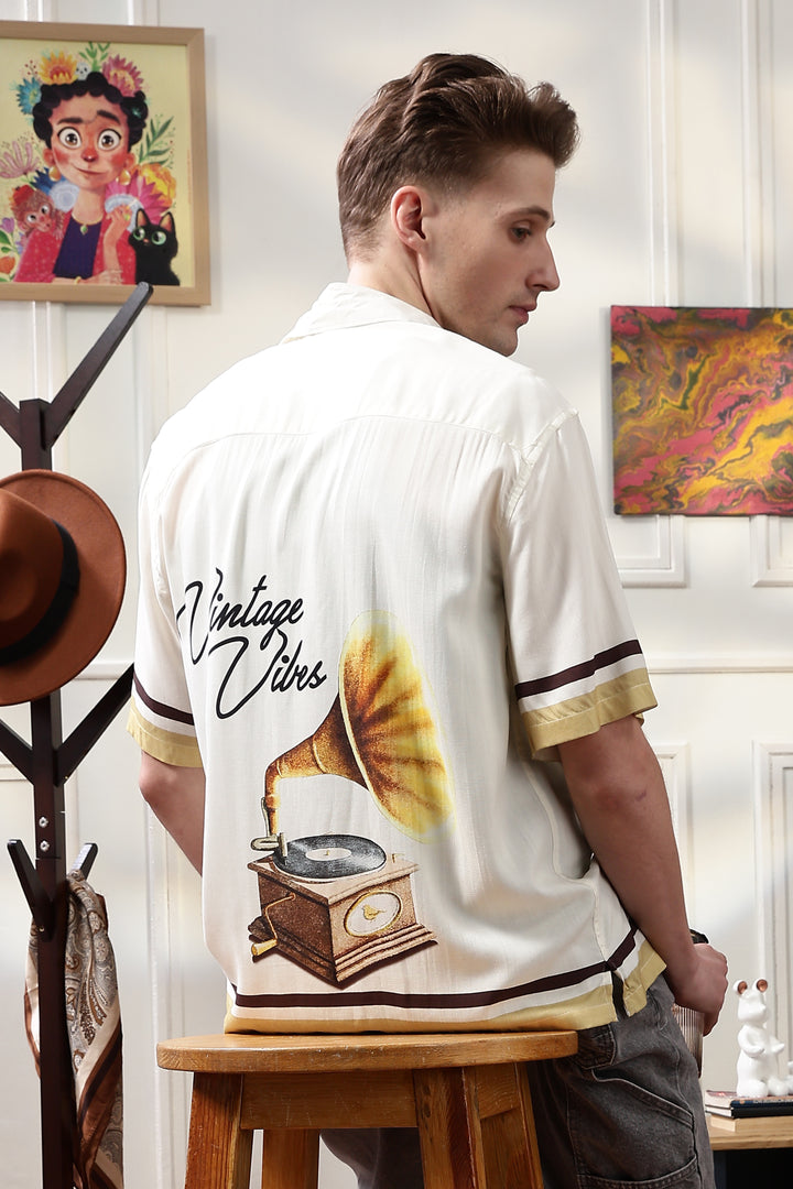 Vintage Vibes: Cream oversized shirt
