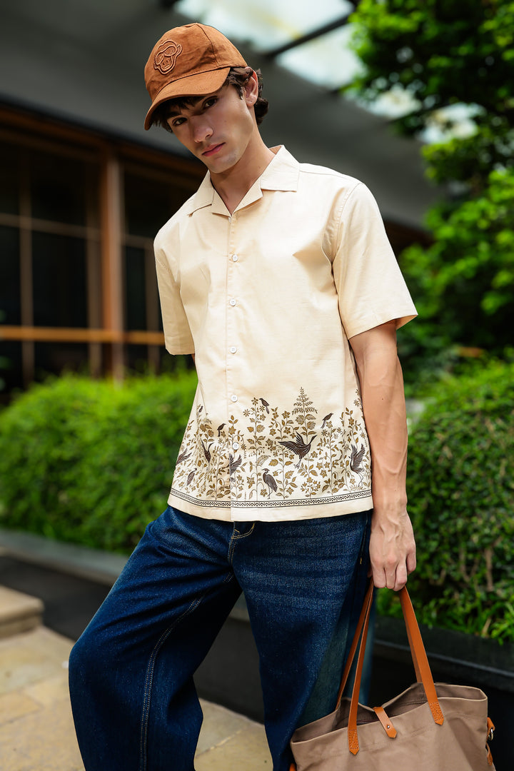 Classy Linen Printed Cuban shirt