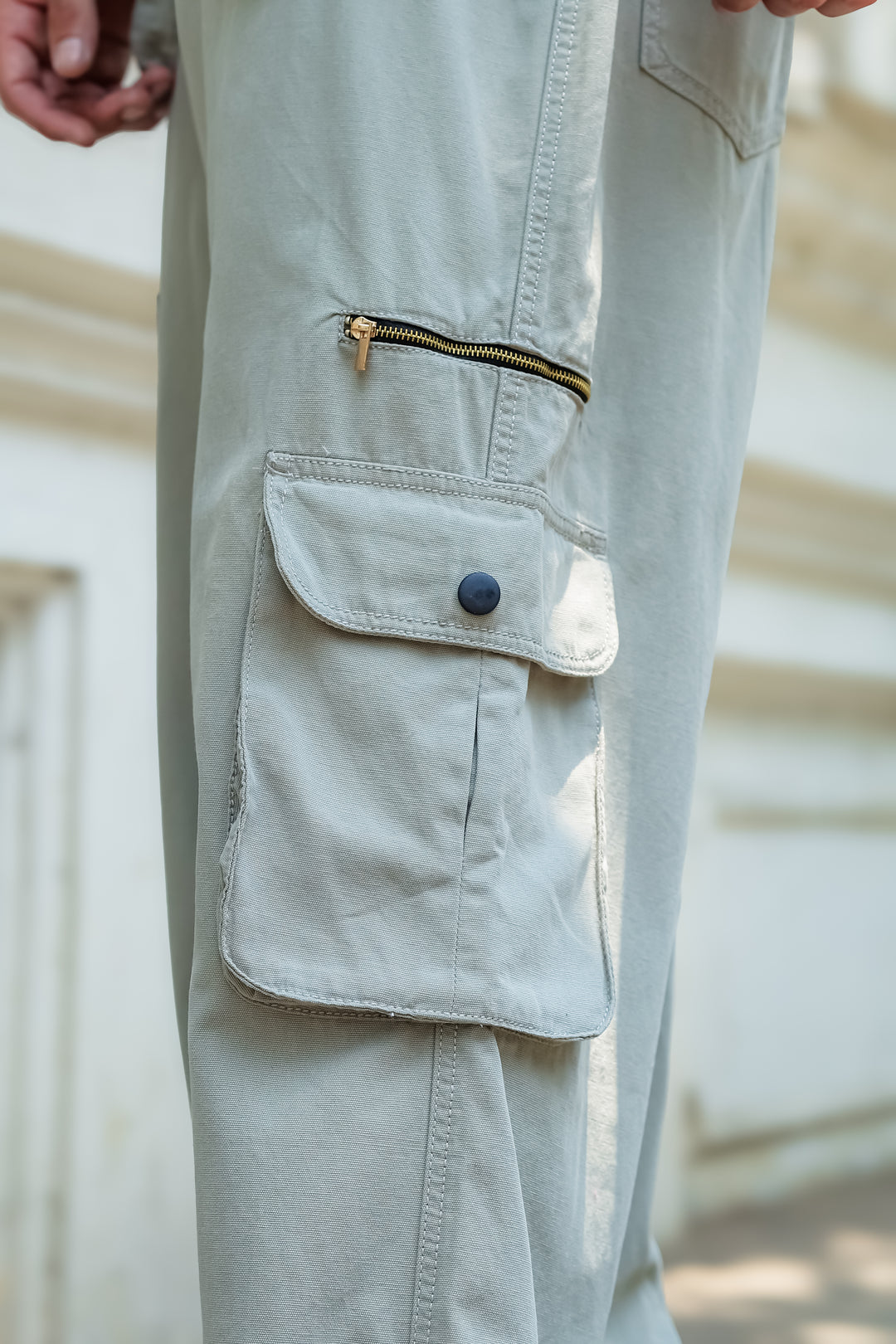 Mint Green Dyed Cargo Pants