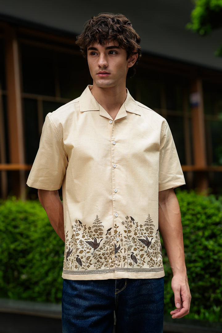 Classy Linen Printed Cuban shirt