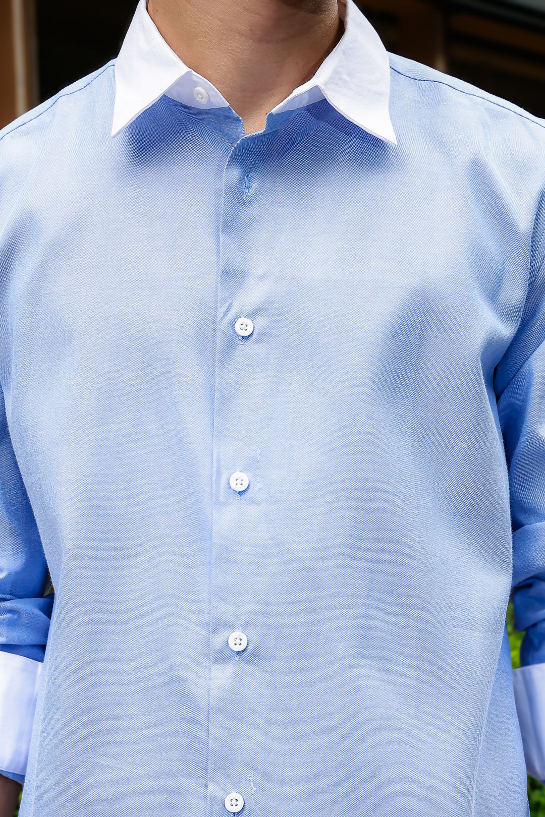 Contrast Collar : Oxford Blue Shirt