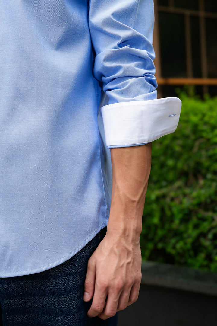 Contrast Collar : Oxford Blue Shirt