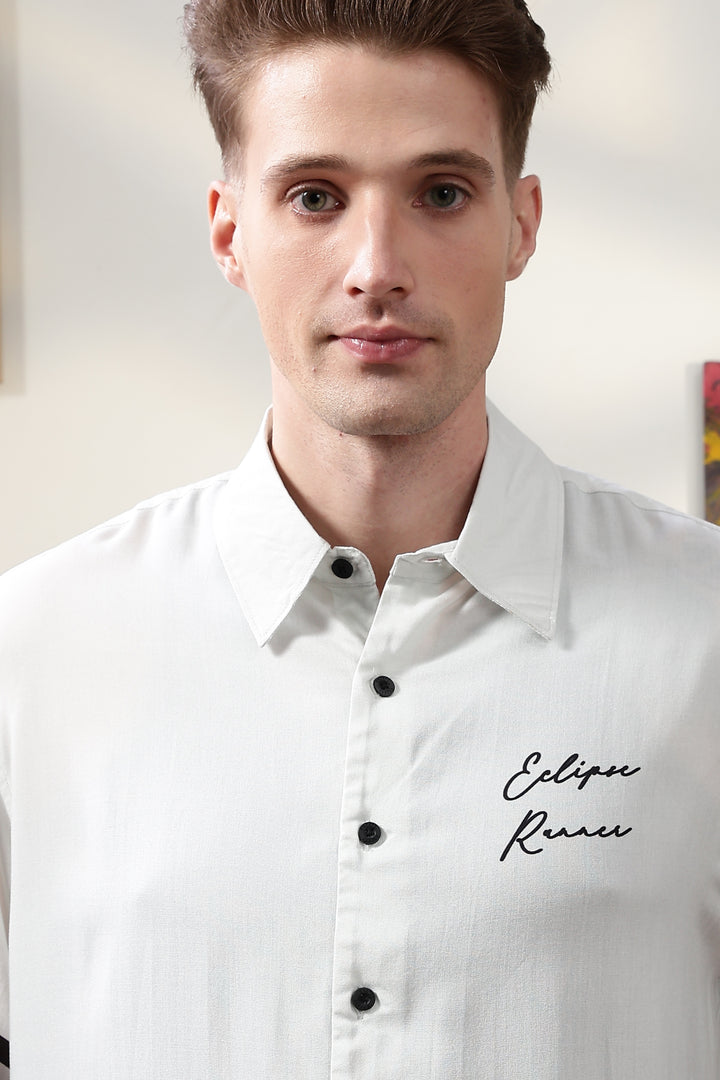 Eclipse Runner: Light Grey Oversized Shirt