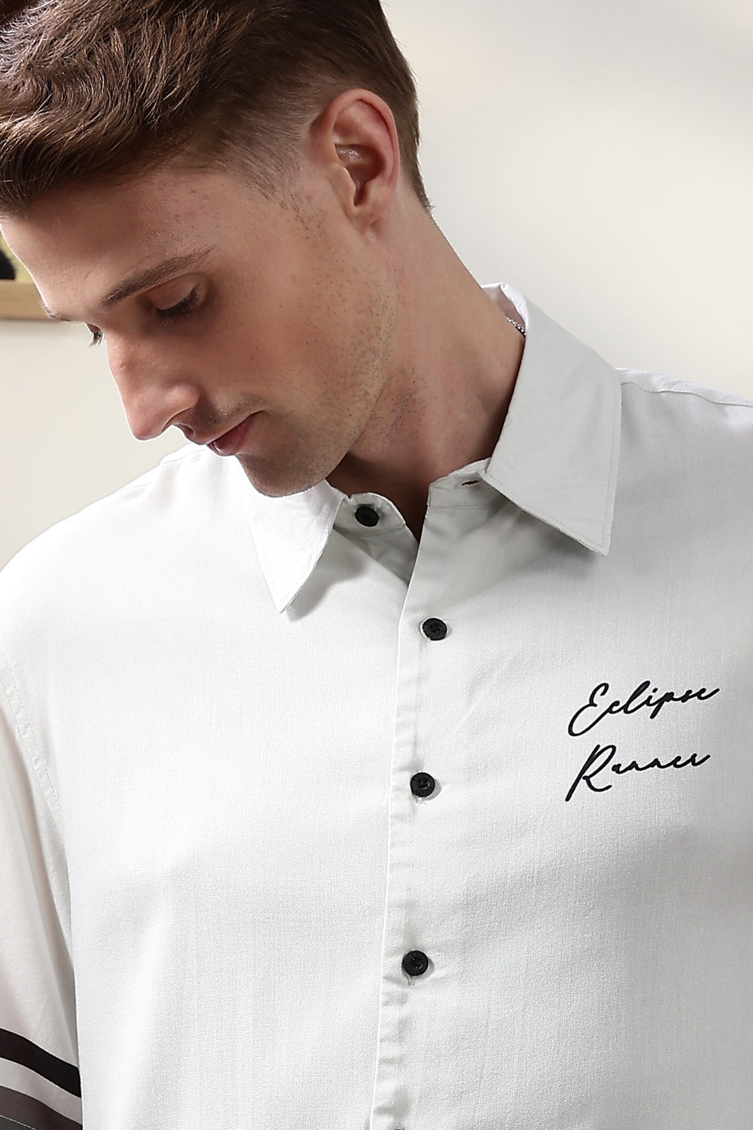 Eclipse Runner: Light Grey Oversized Shirt