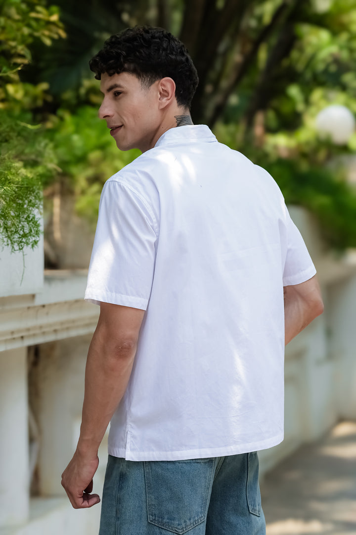 Pitcher Embroidery: White Cuban Shirt