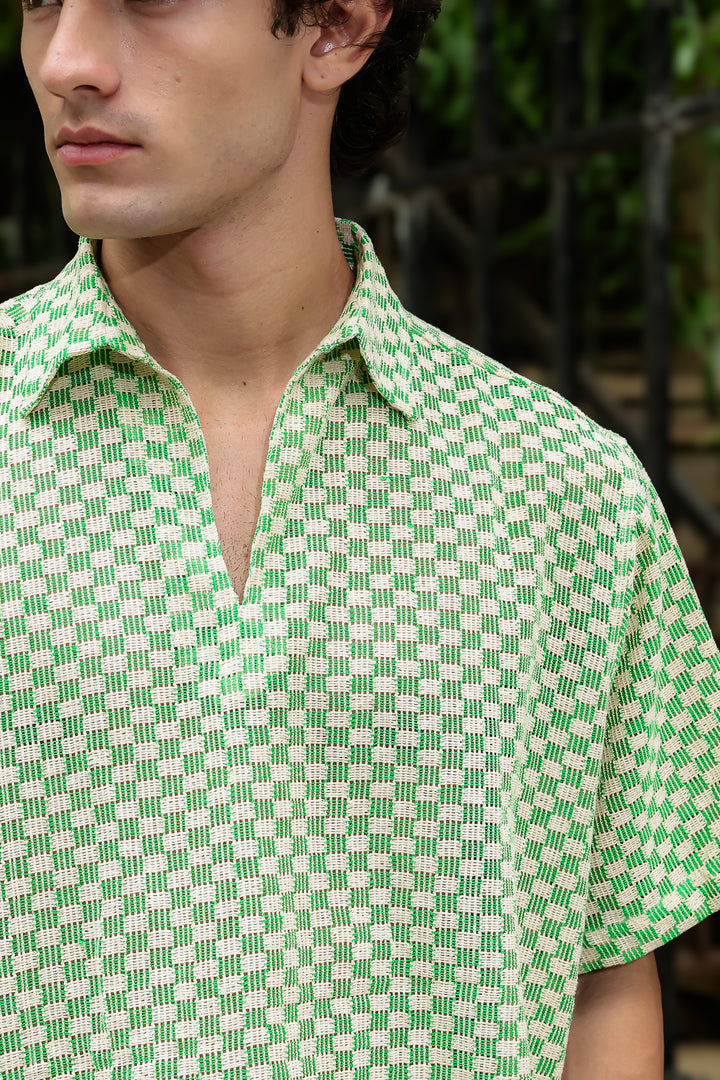 Short Sleeve: Greek Cubic Crochet Shirt