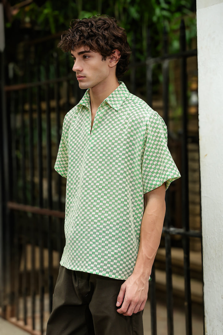 Short Sleeve: Greek Cubic Crochet Shirt