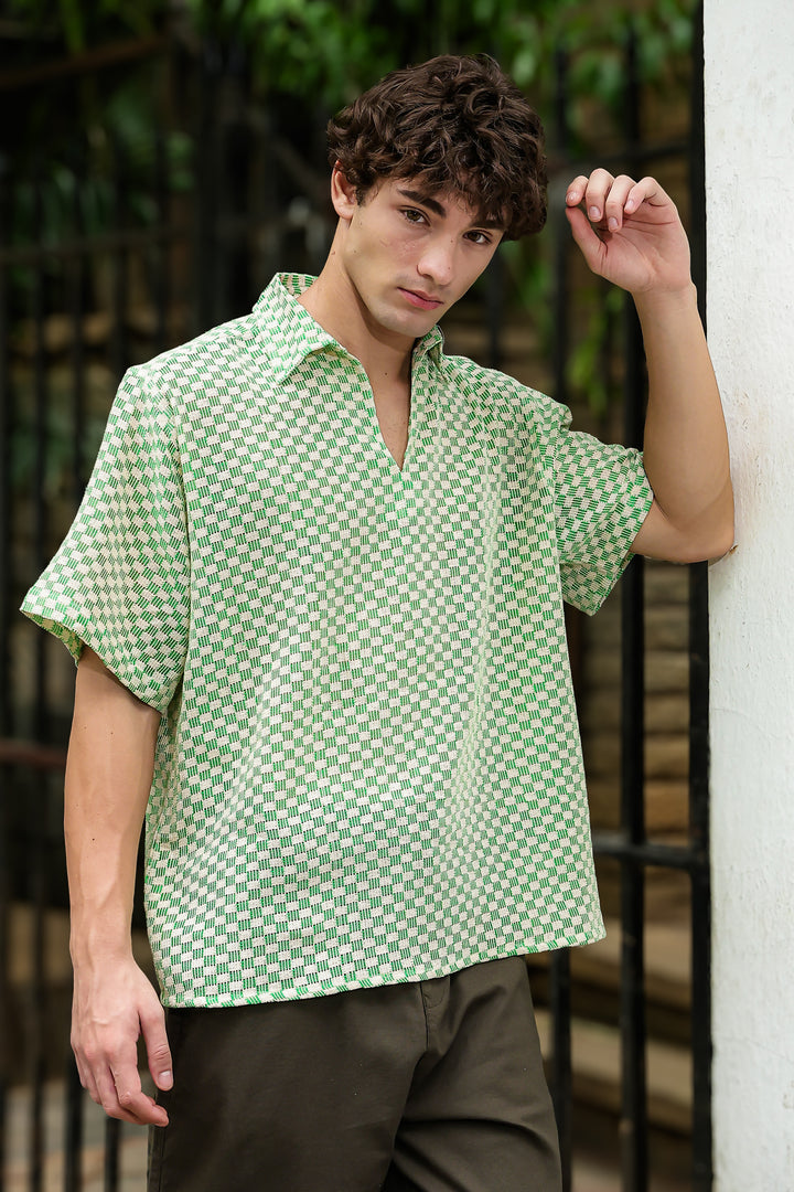 Short Sleeve: Greek Cubic Crochet Shirt