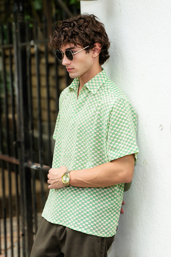 Short Sleeve: Greek Cubic Crochet Shirt