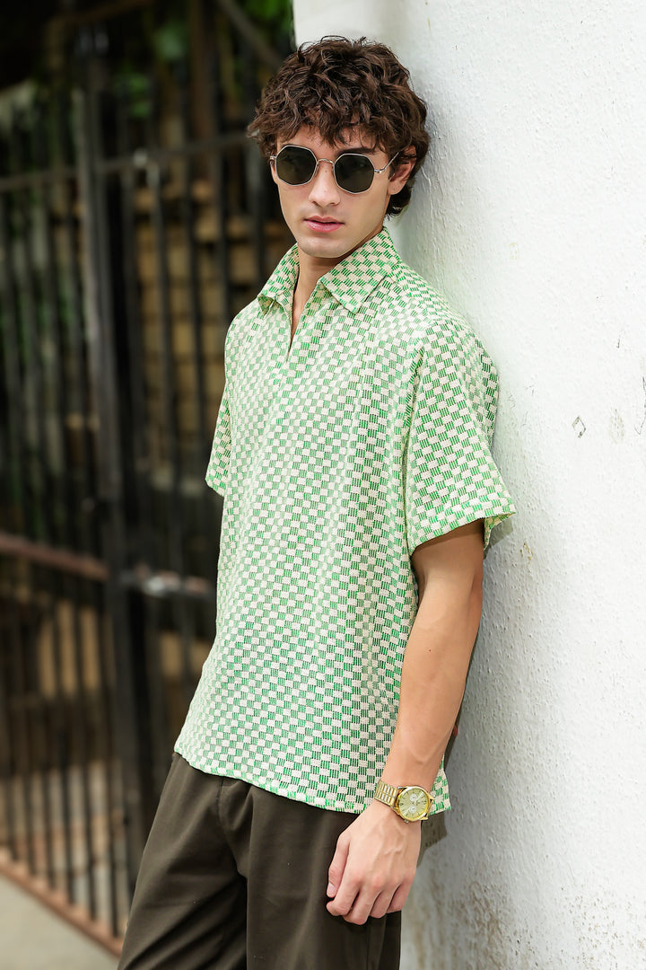 Short Sleeve: Greek Cubic Crochet Shirt