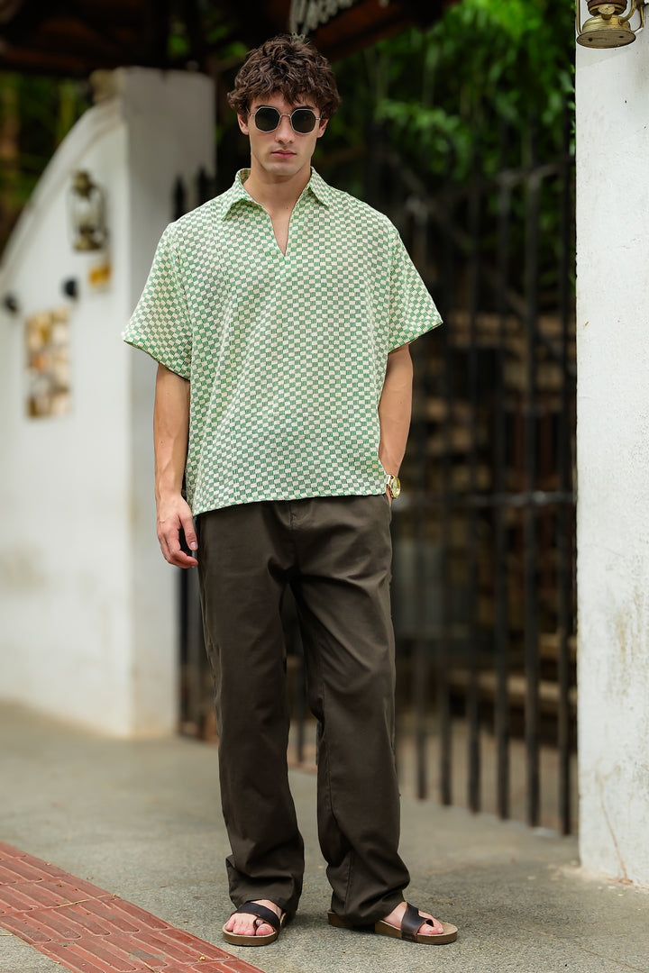 Short Sleeve: Greek Cubic Crochet Shirt