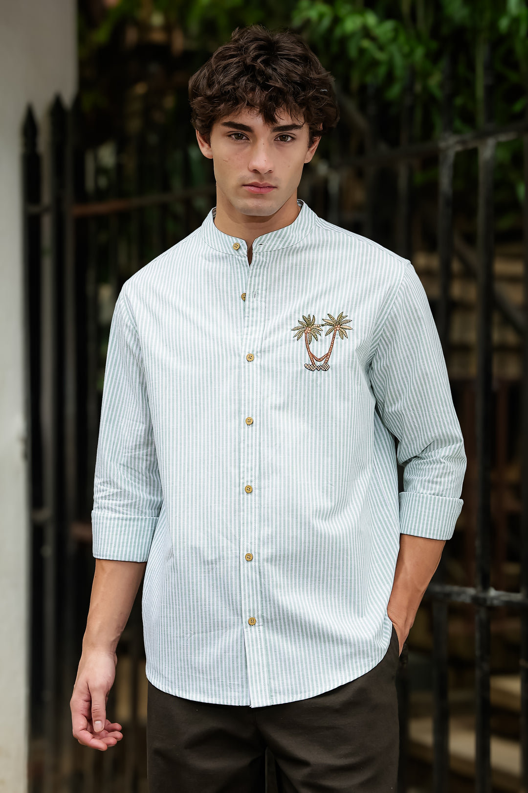 Coast: Mint Green Embroidery Shirt