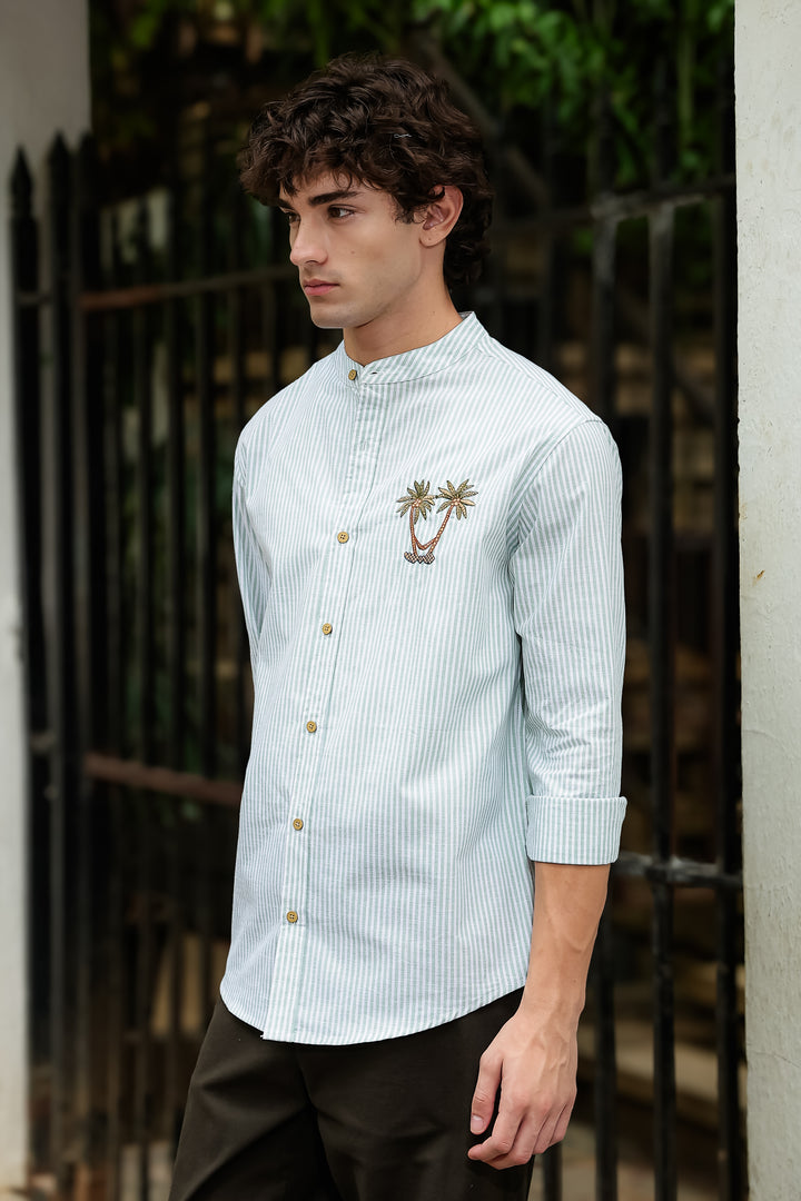Coast: Mint Green Embroidery Shirt