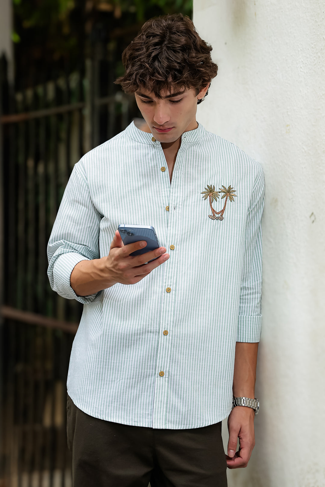 Coast: Mint Green Embroidery Shirt
