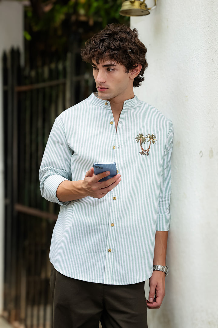Coast: Mint Green Embroidery Shirt