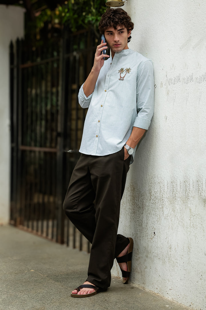Coast: Mint Green Embroidery Shirt