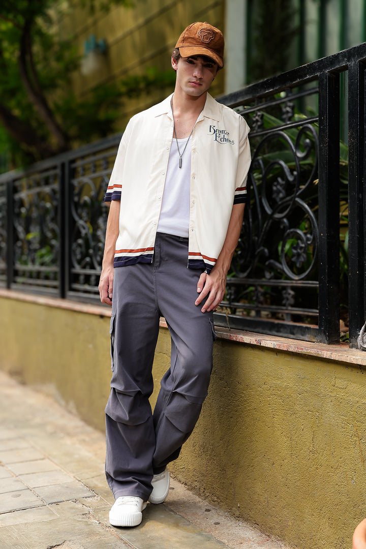 Bronze Echos : Printed Oversized Shirt