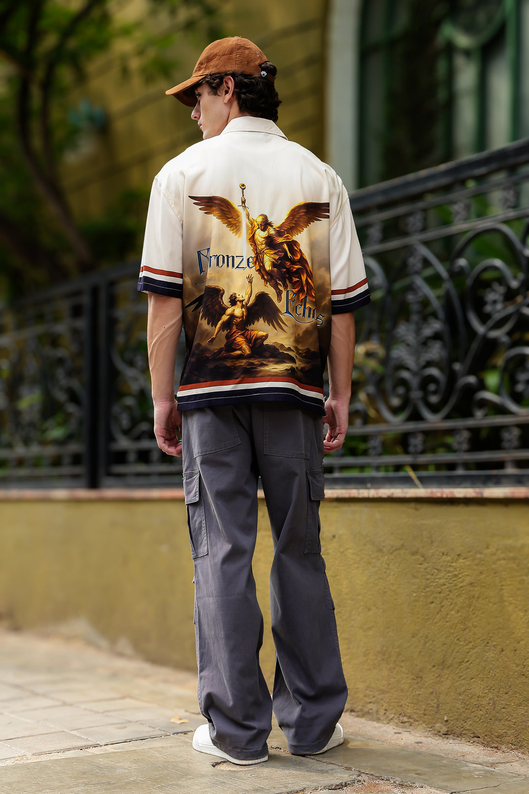 Bronze Echos : Printed Oversized Shirt