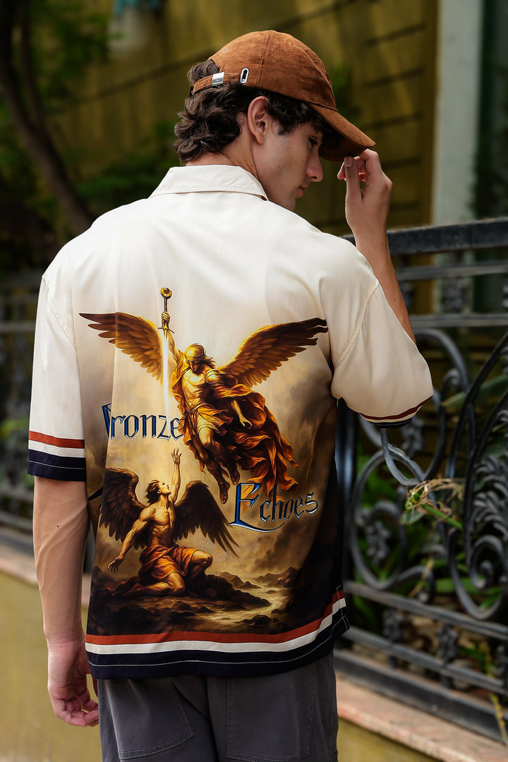 Bronze Echos : Printed Oversized Shirt