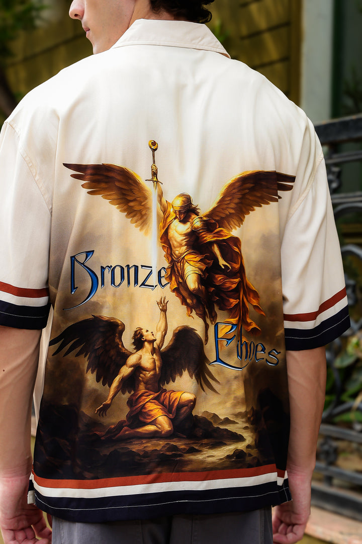 Bronze Echos : Printed Oversized Shirt