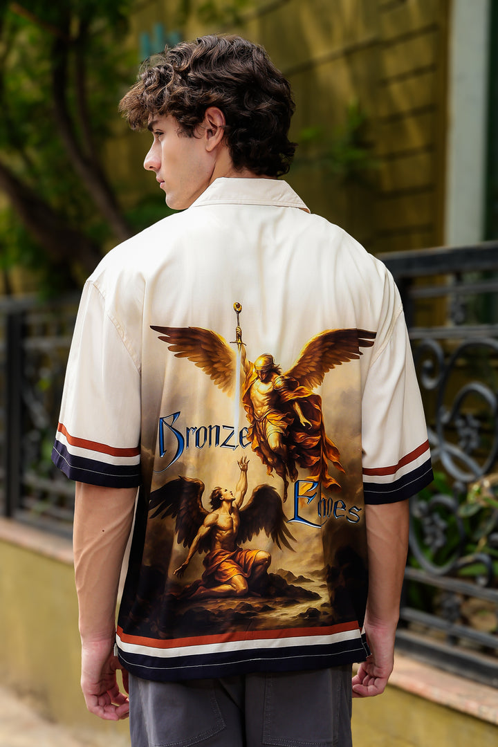 Bronze Echos : Printed Oversized Shirt
