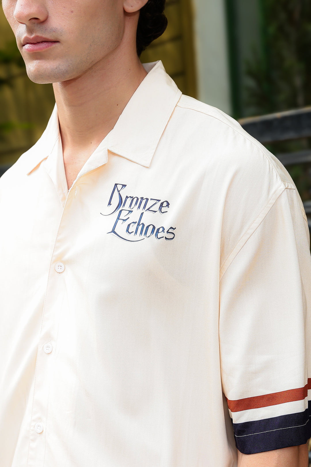 Bronze Echos : Printed Oversized Shirt