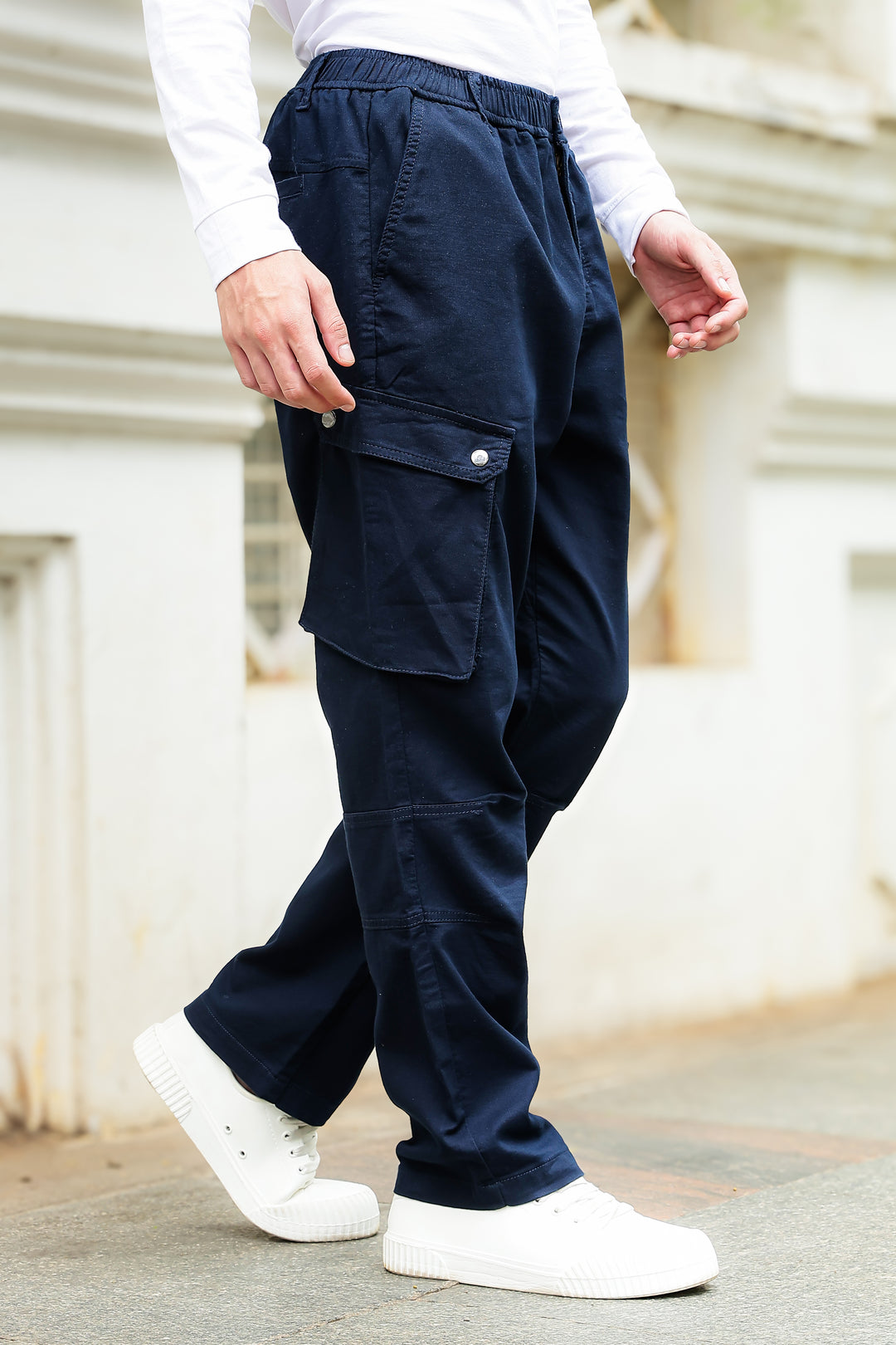 Combat : Navy Regular Fiit Cargo Pants