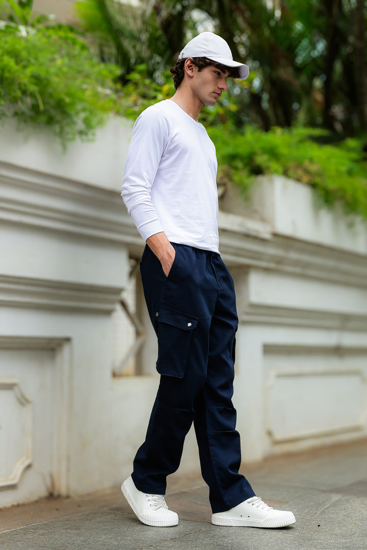Combat : Navy Regular Fiit Cargo Pants