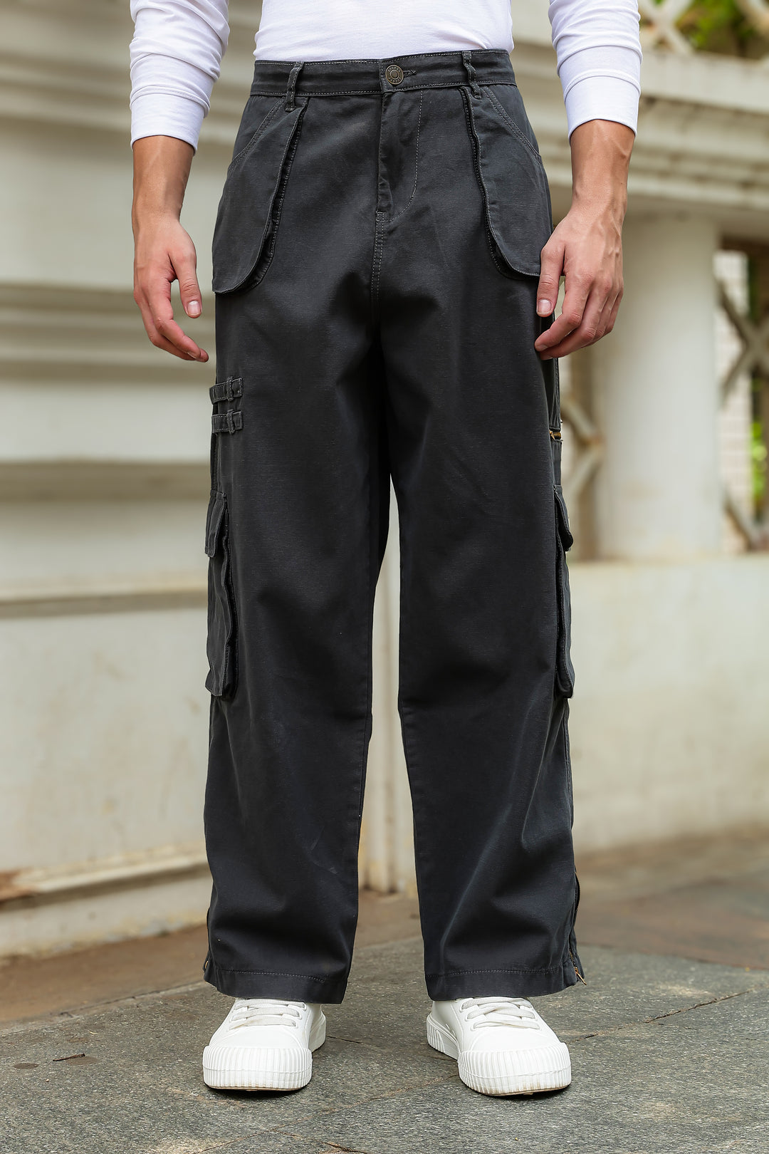 Grey Dyed : Cargo Pants