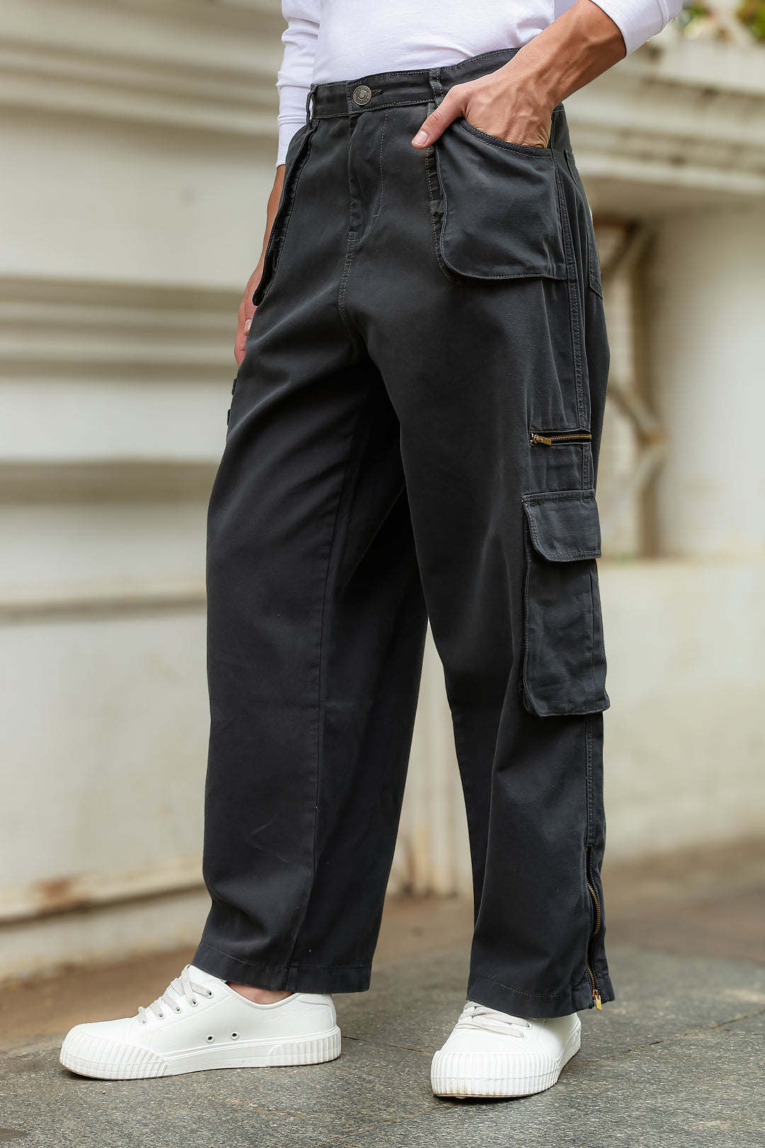 Grey Dyed : Cargo Pants
