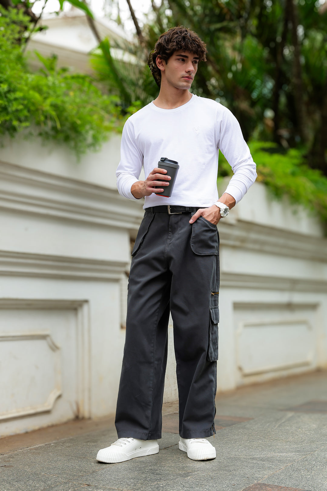 Grey Dyed : Cargo Pants
