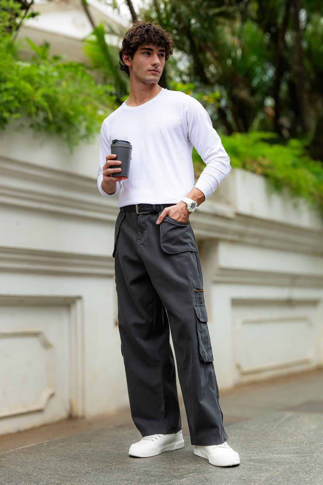 Grey Dyed : Cargo Pants