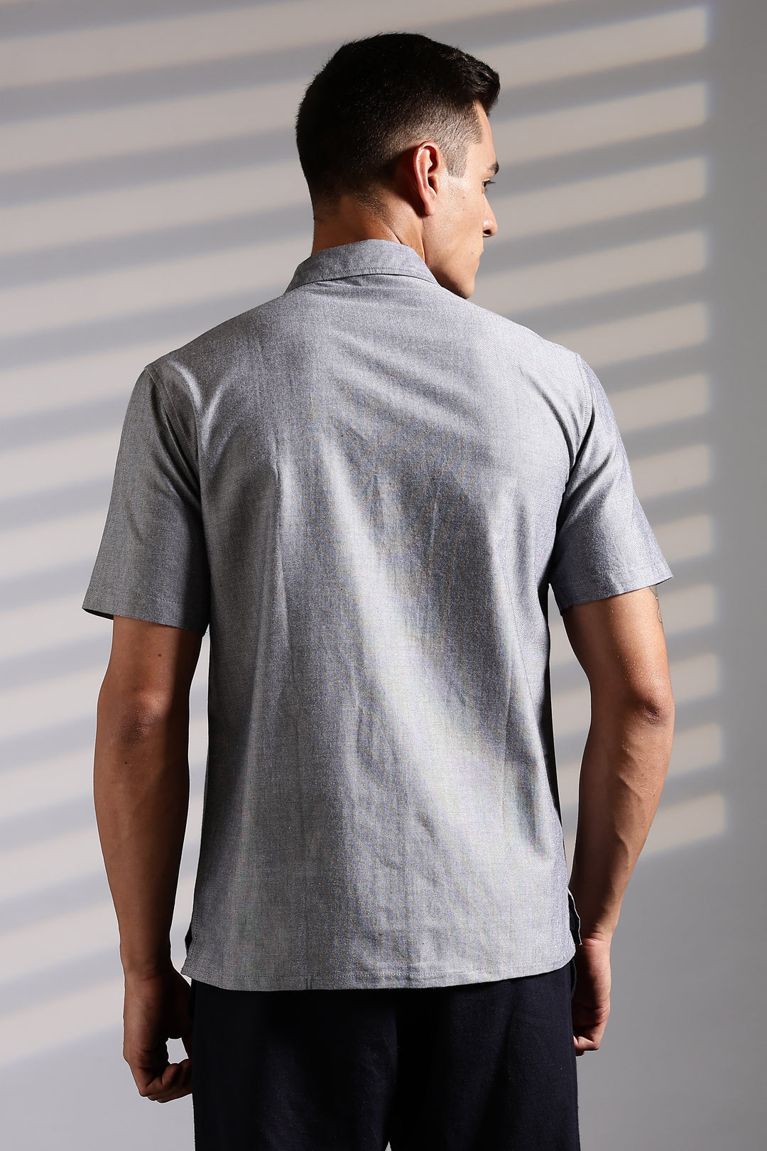Old Money: Grey Embroidery Cuban shirt