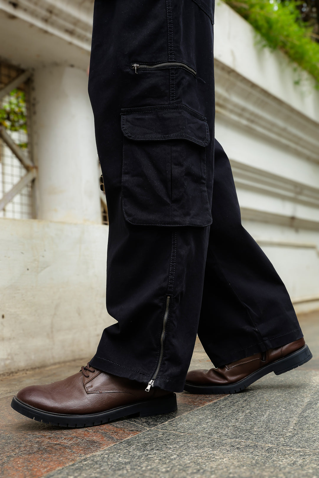 Black Dyed Cargo Pants