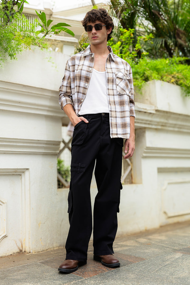 Black Dyed Cargo Pants