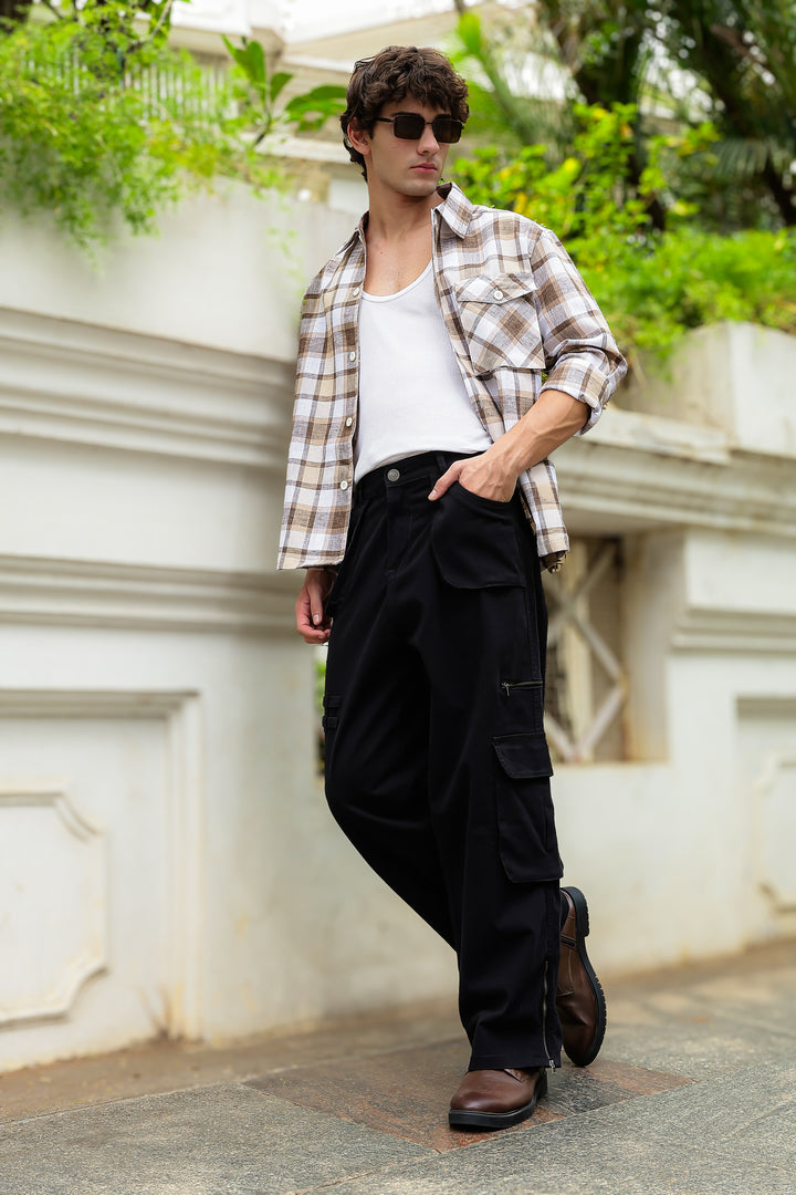 Black Dyed Cargo Pants