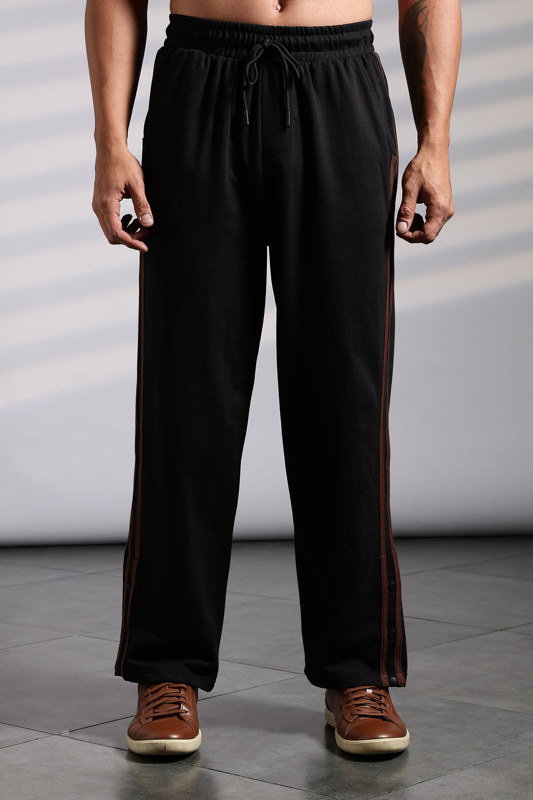 Brown Striped Joggers