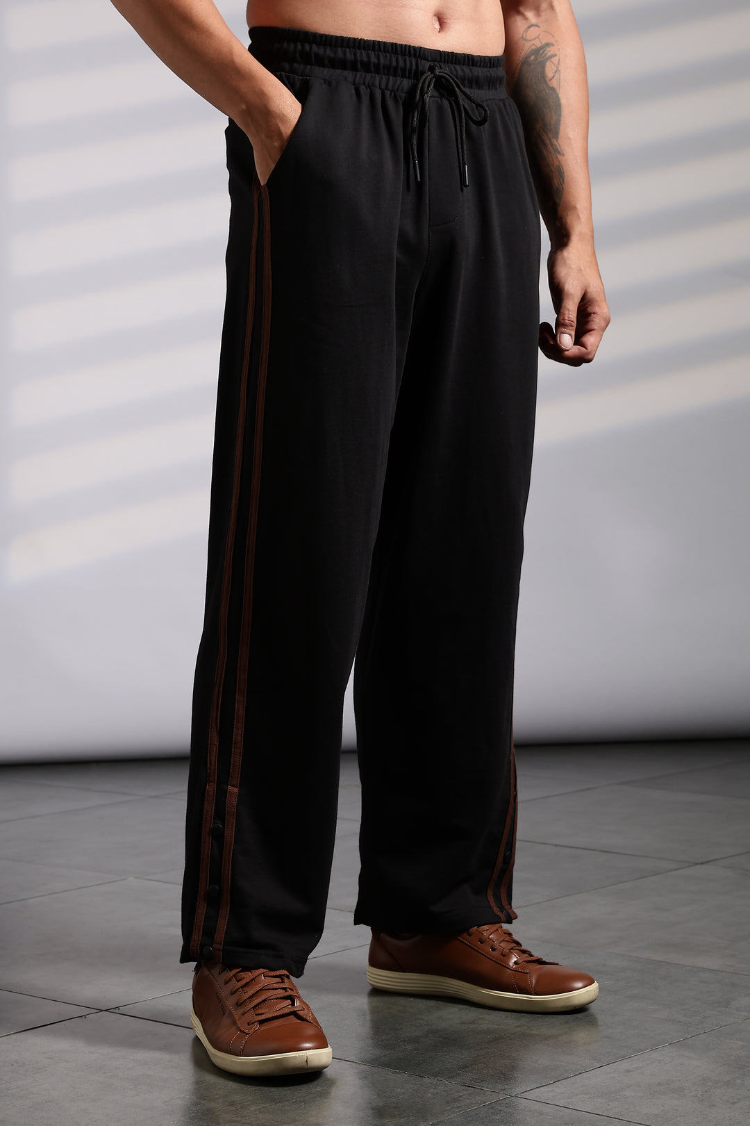 Brown Striped Joggers