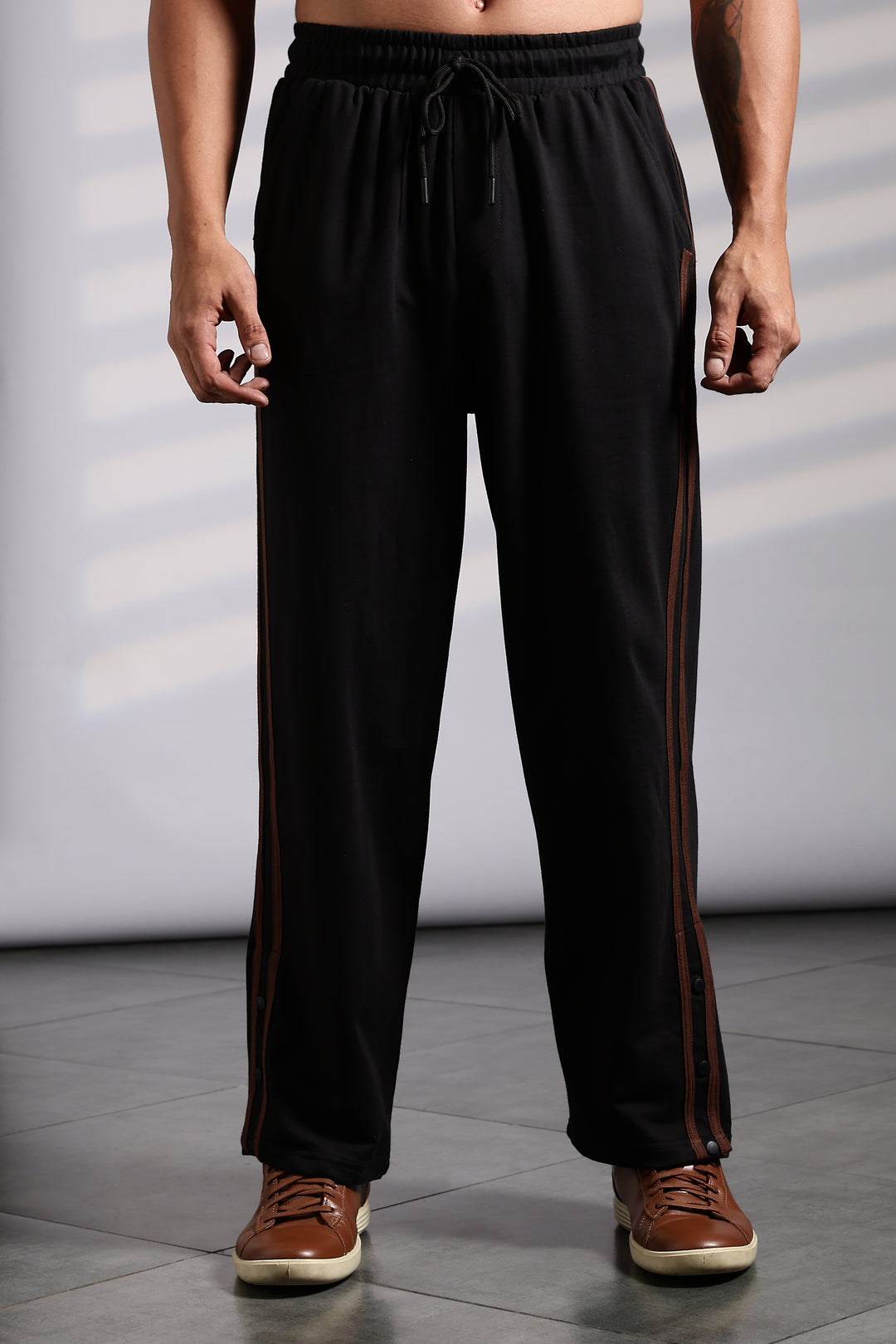 Brown Striped Joggers