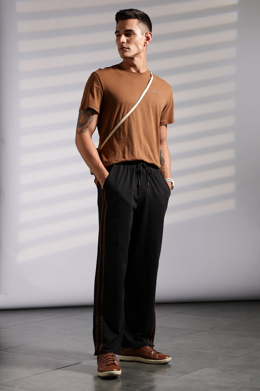Brown Striped Joggers