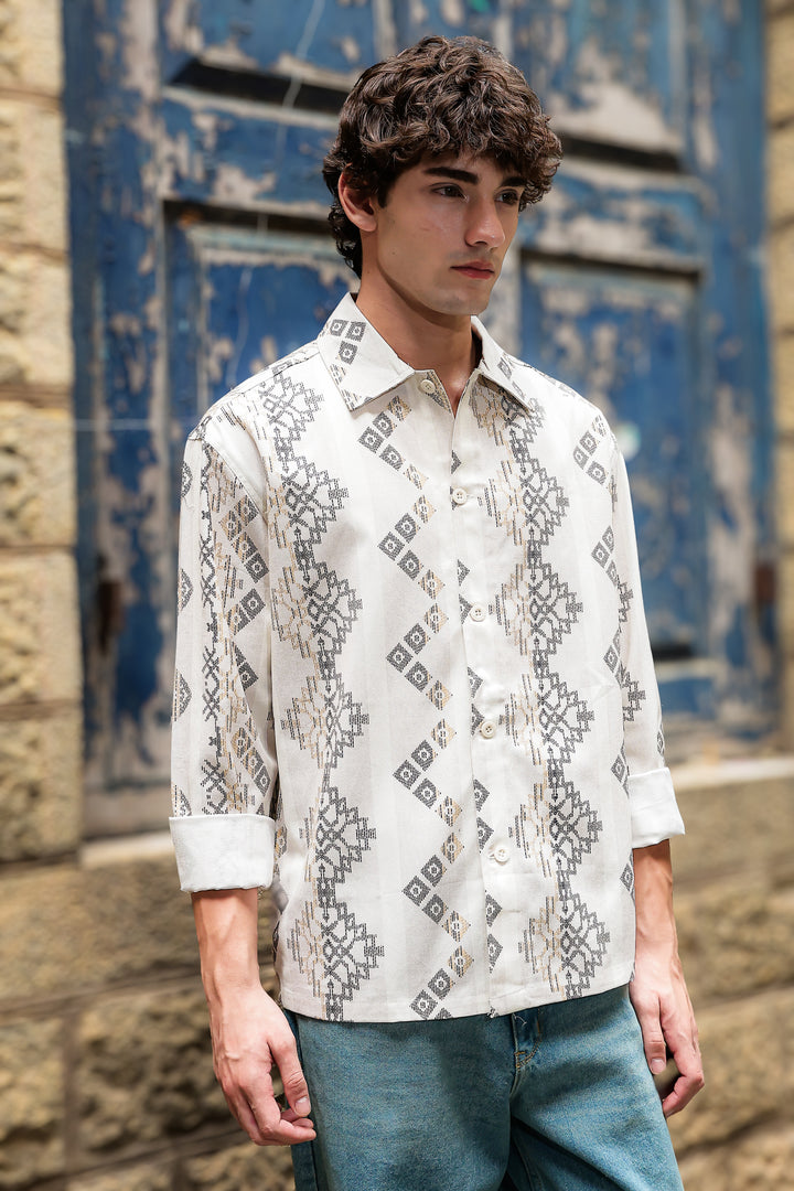 Jazzy: Ethnic Printed Cotton Shirt