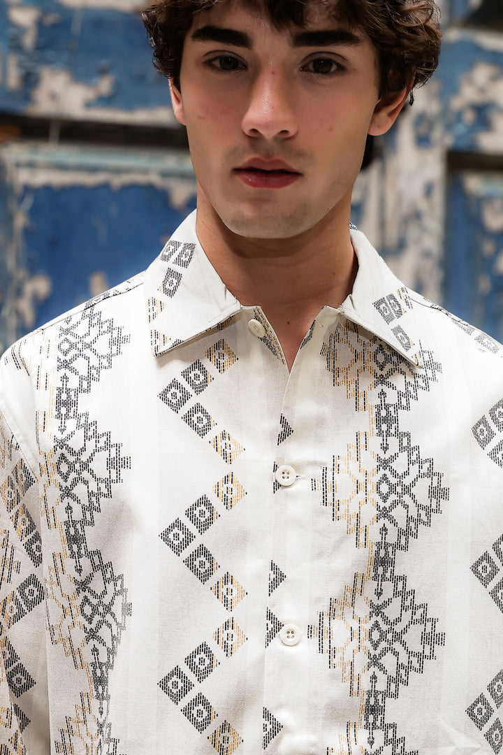 Jazzy: Ethnic Printed Cotton Shirt