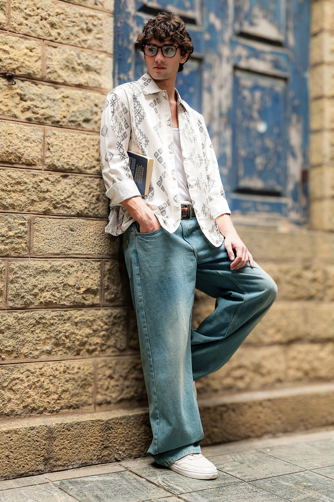 Jazzy: Ethnic Printed Cotton Shirt