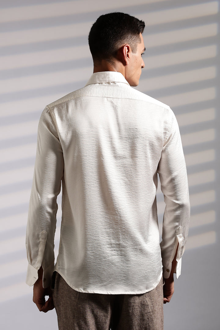 Elegant embroidery Textured fabric Shirt