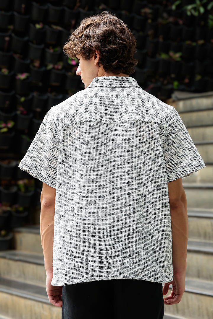 Short Sleeve : Multi Weave Crochet Shirt