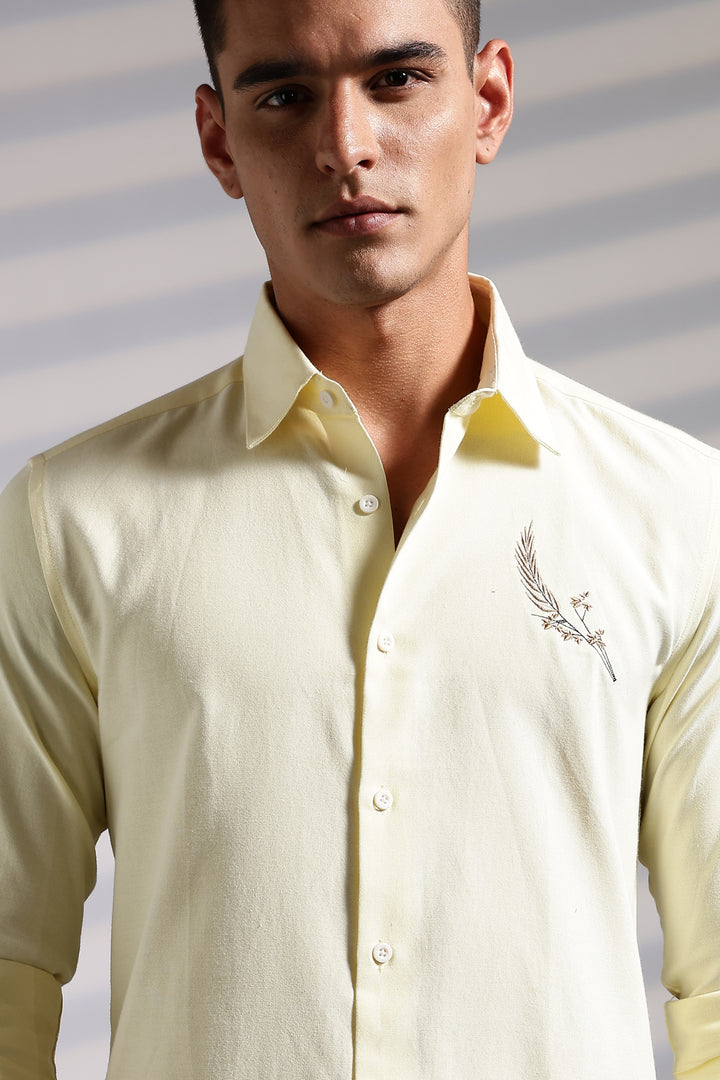 Wheat Embroidery Shirt