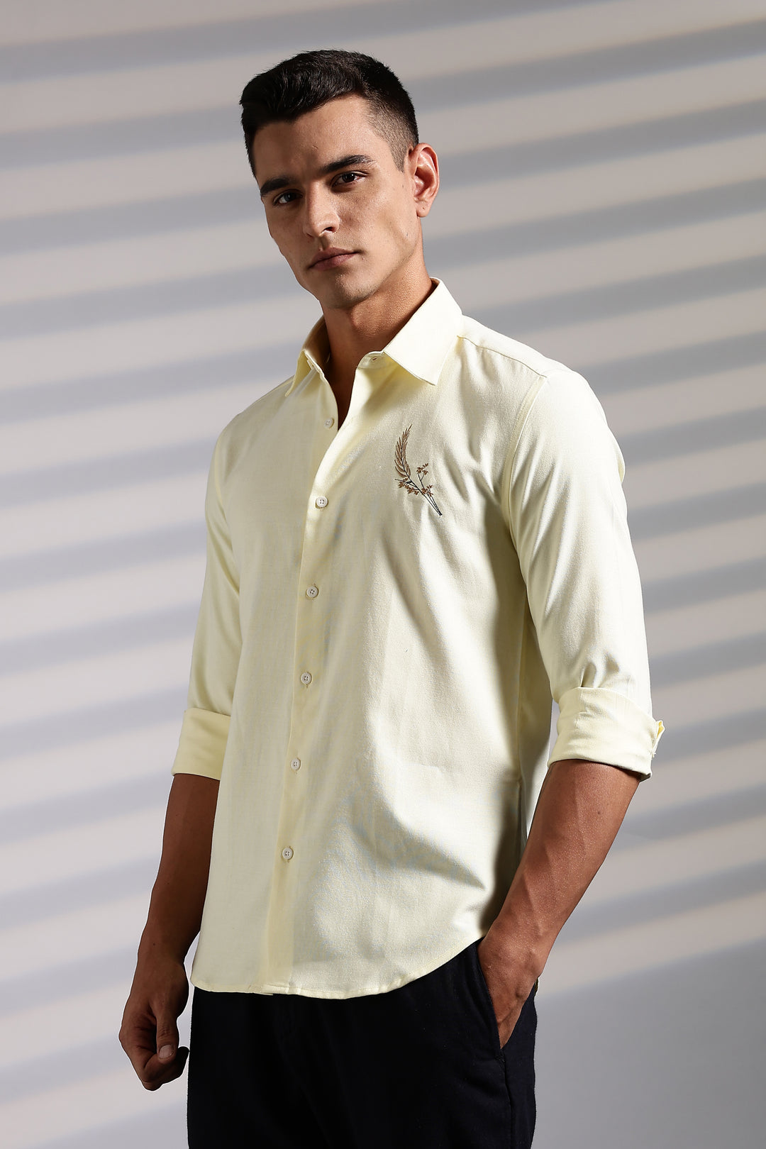 Wheat Embroidery Shirt
