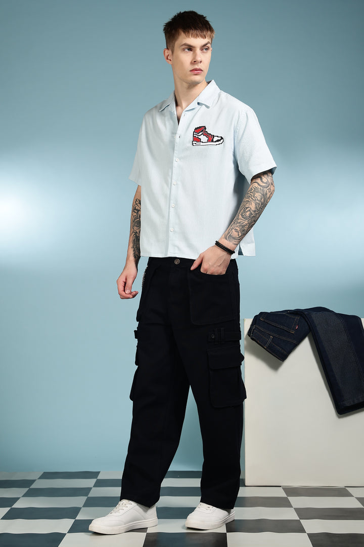 Trippy Shoes: Embroidery Boxy Fit Shirt