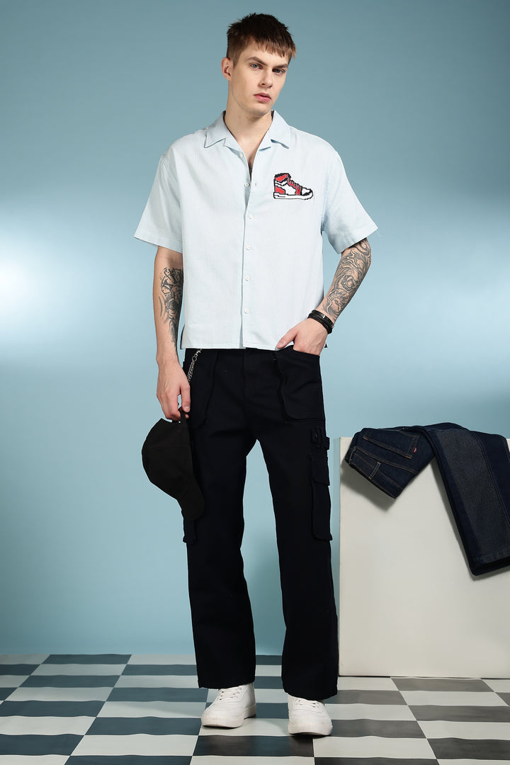 Trippy Shoes: Embroidery Boxy Fit Shirt